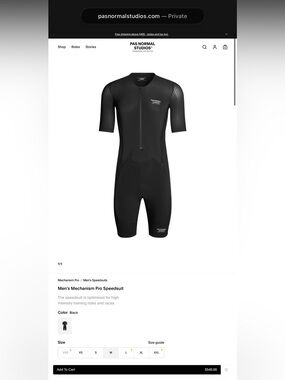 Pas Normal Studios Men's Mechanism Pro Cycling Skinsuit (Medium)